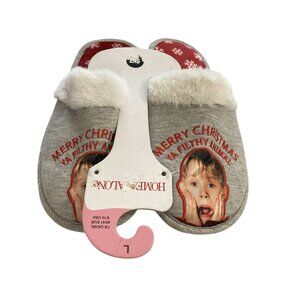 Home Alone Merry Christmas Filthy Animal Adult Size L Fleece Fur slippers NWT